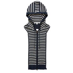 NWT $258 Veronica Beard Munno Hoodie Dickey Jacket Insert Navy/ivory striped